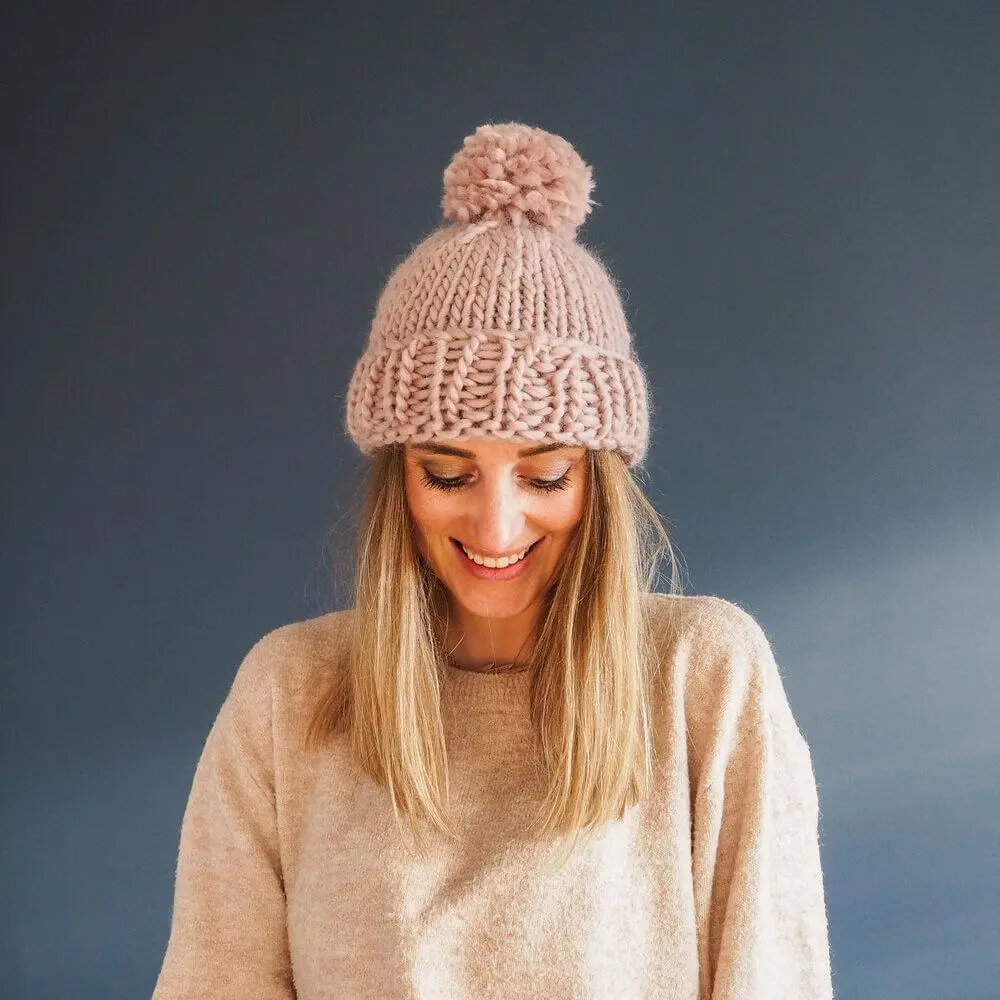 Trendy embroidered knitted hat adds a touch of color to your winter